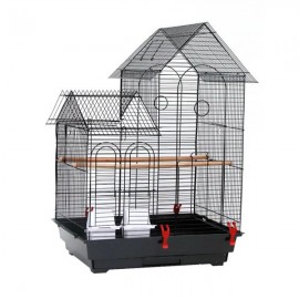 30" Bird Cage Pet Supplies Metal Cage with two Additional Toys Black