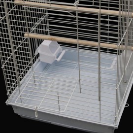 23" Bird Cage Pet Supplies Metal Cage with Open Play Top with tow Additional Toys White