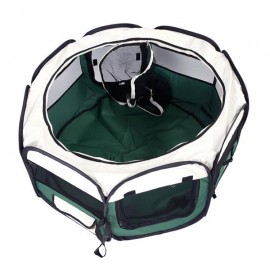HOBBYZOO 36" Portable Foldable 600D Oxford Cloth & Mesh Pet Playpen Fence with Eight Panels Green