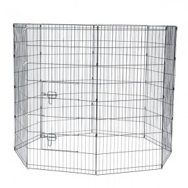 48" Tall Wire Fence Pet Dog Cat Folding Exercise Yard 8 Panel Metal Play Pen Black