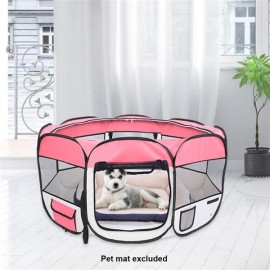 HOBBYZOO 36" Portable Foldable 600D Oxford Cloth & Mesh Pet Playpen Fence with Eight Panels Pink