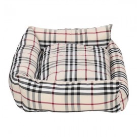 Pet Bed Dog Mat Cat Pad Plaid Khaki for Cats & Small Dogs