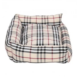 Pet Bed Dog Mat Cat Pad Plaid Khaki for Cats & Small Dogs