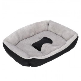 Pet Bed Dog Mat Cat Pad Soft Plush Gray Black for Cats & Small Dogs
